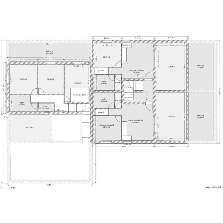 etages 1/50e. Plan de 0 pièce et 0 m2