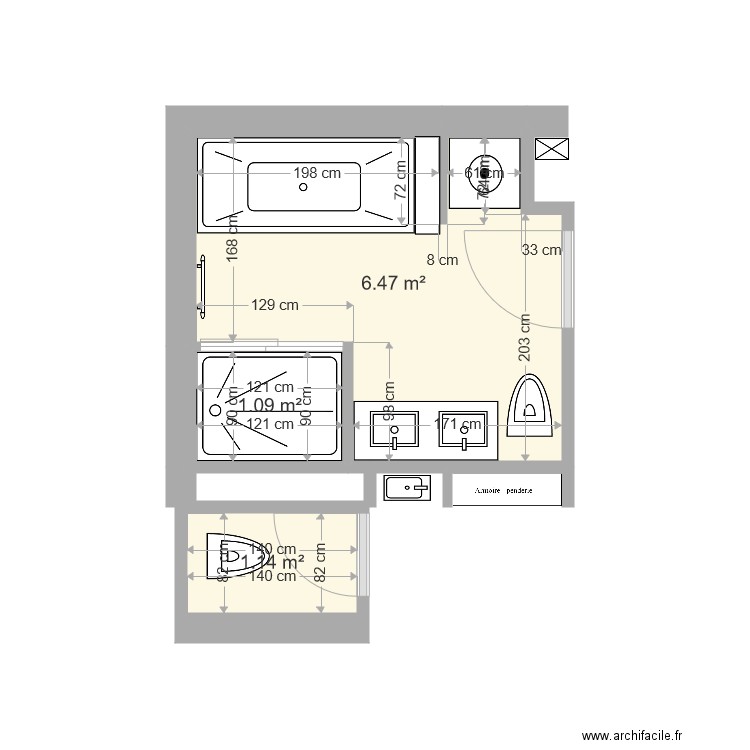 sdb - Plan dessiné par led6849