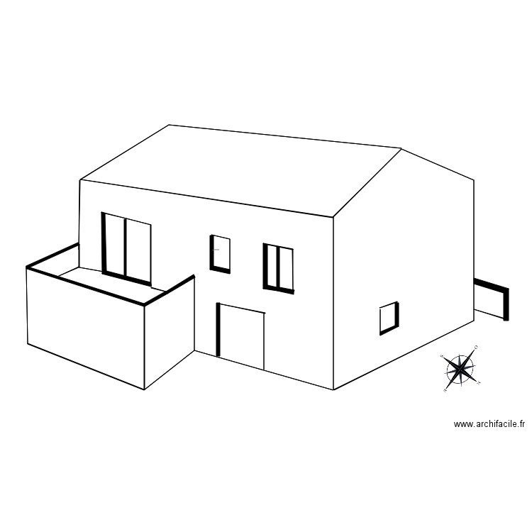 vue en perspective est. Plan de 0 pièce et 0 m2