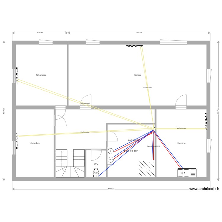 1er Etage Plomberie. Plan de 0 pièce et 0 m2