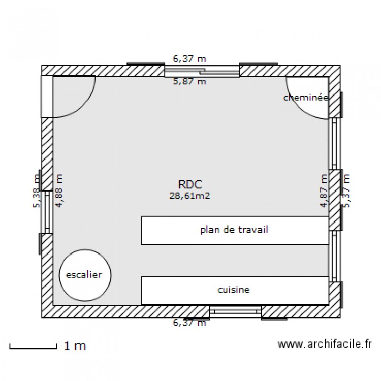 rdc maison 60m2. Plan de 0 pièce et 0 m2