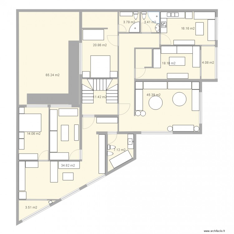 2 ème   3 ème. Plan de 0 pièce et 0 m2