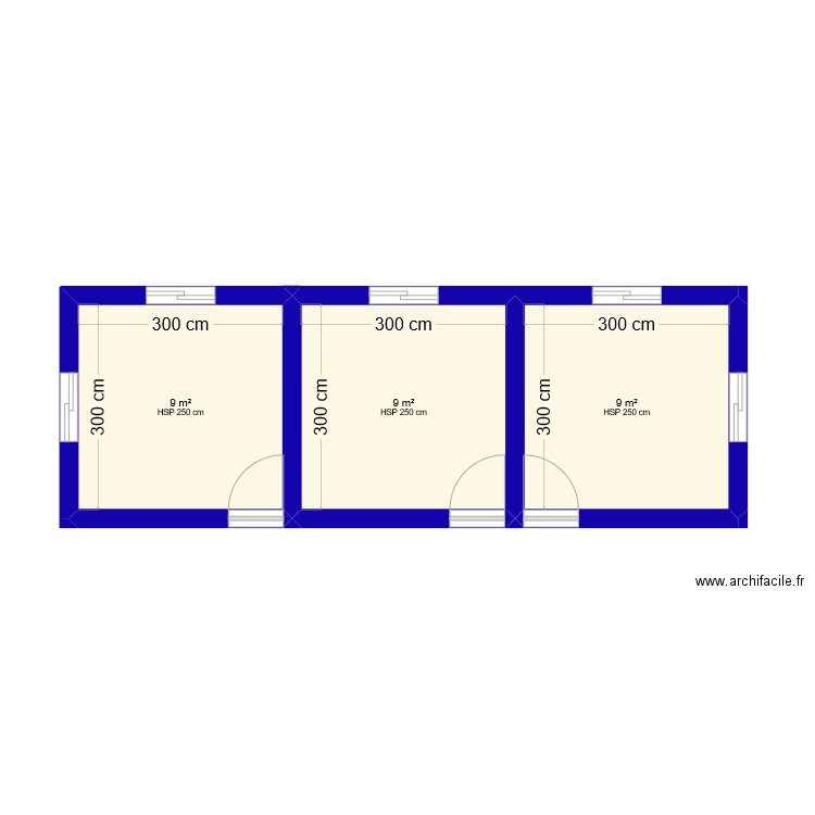 maison rénové. Plan de 3 pièces et 27 m2