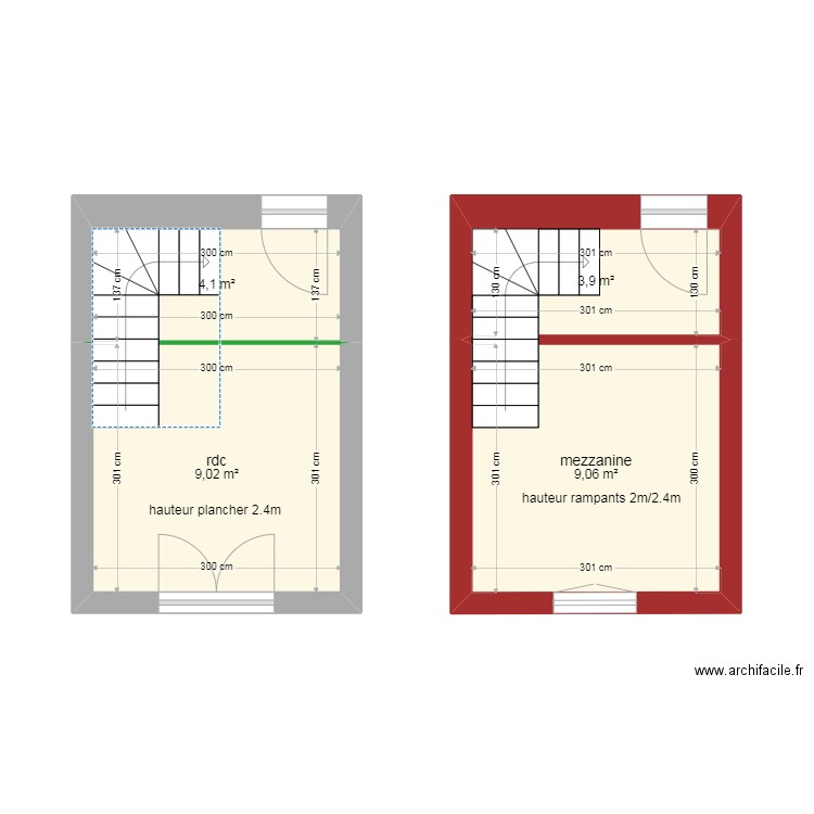 chambre avec mezzanine. Plan de 0 pièce et 0 m2