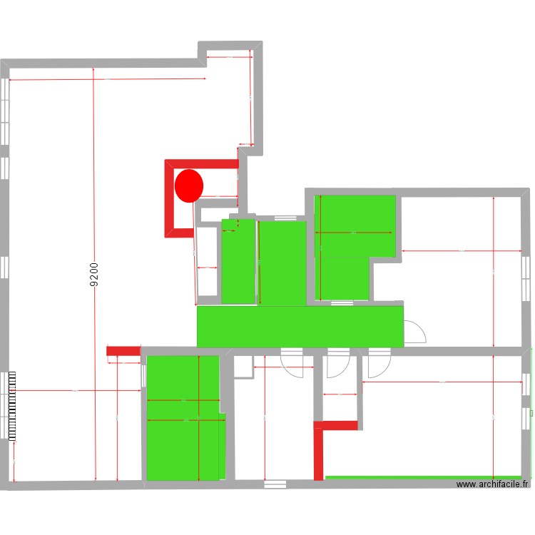 Plan SG actuel - Ne pas dessabler les zones vertes. Plan de 0 pièce et 0 m2