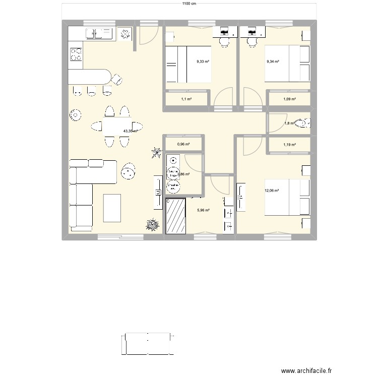 PLAN CONSTRUCTION MAISON LOC ECUVILLY. Plan de 11 pièces et 89 m2