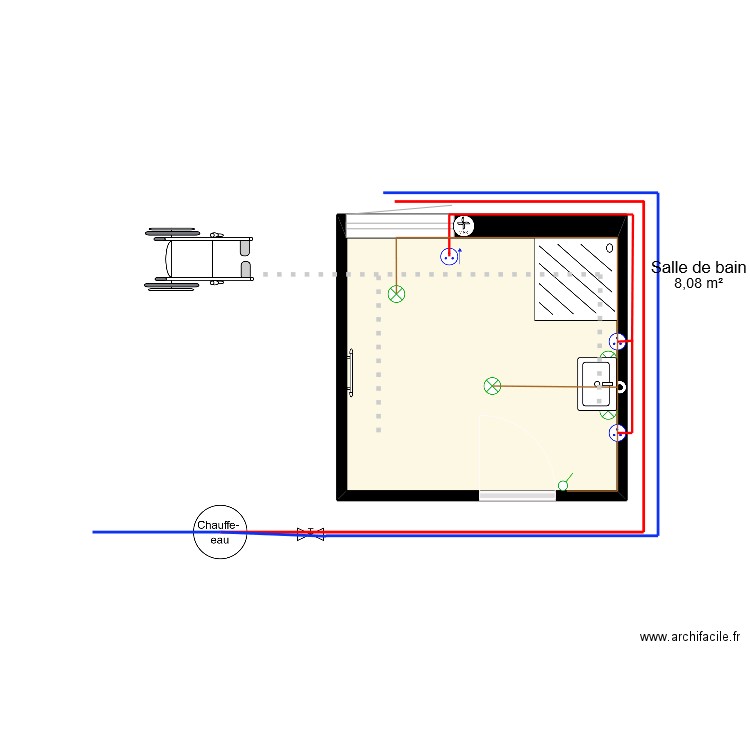 aménagement salle de bain¨pour PMR. Plan de 0 pièce et 0 m2