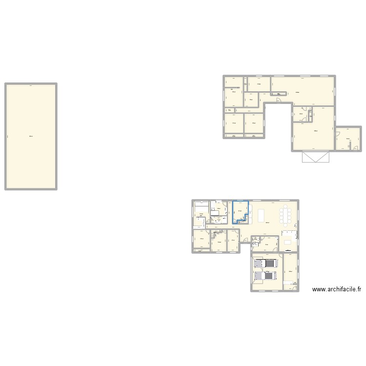 GARAGE. Plan de 31 pièces et 640 m2