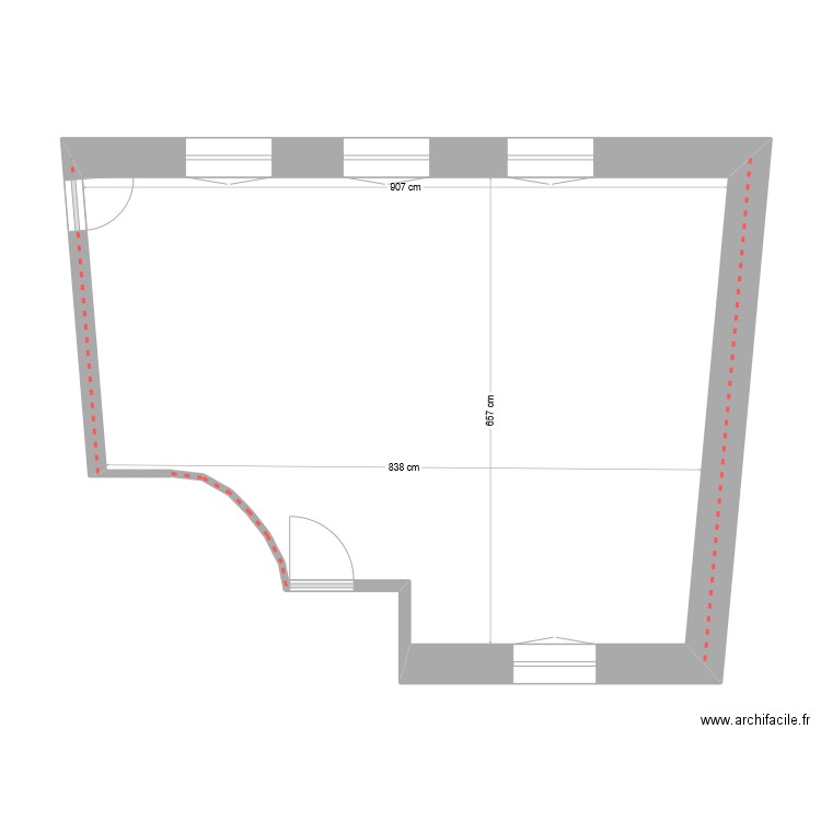 6Tunnel bas avec arrondi. Plan de 0 pièce et 0 m2