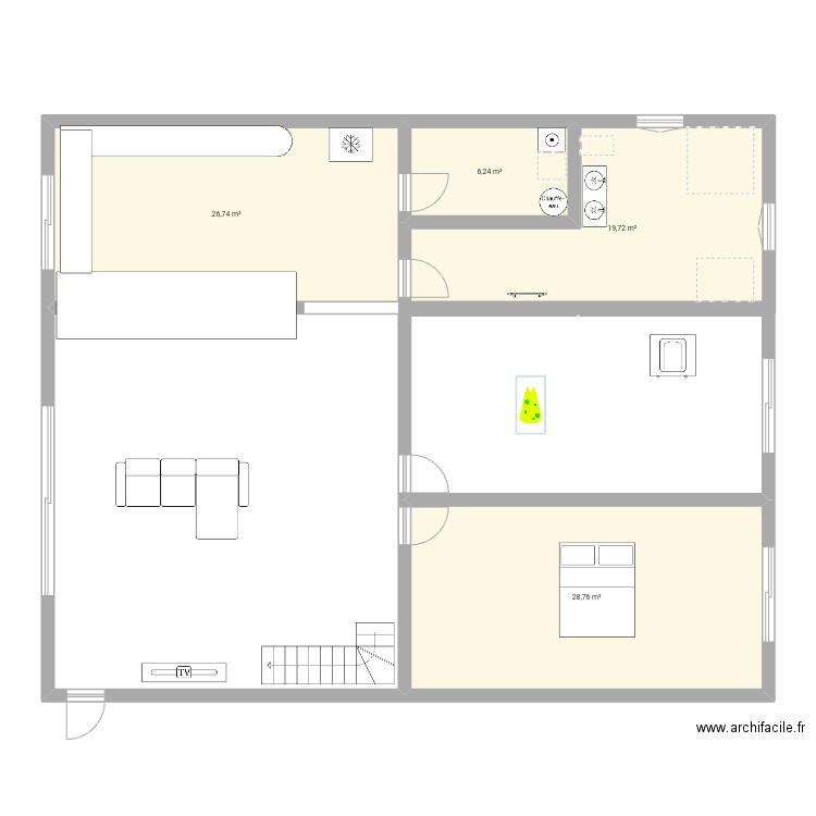 Maison 2. Plan de 4 pièces et 81 m2