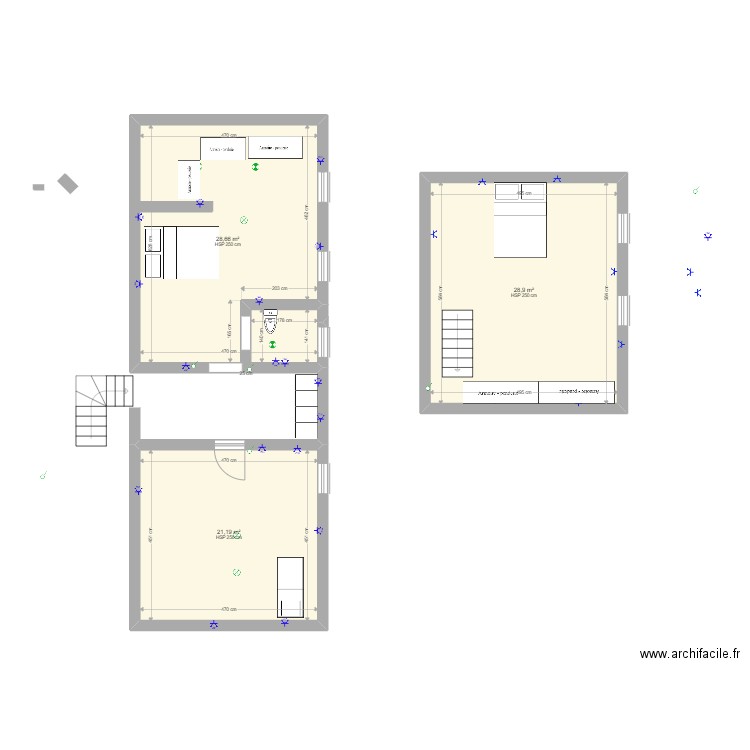 modif etage. Plan de 0 pièce et 0 m2