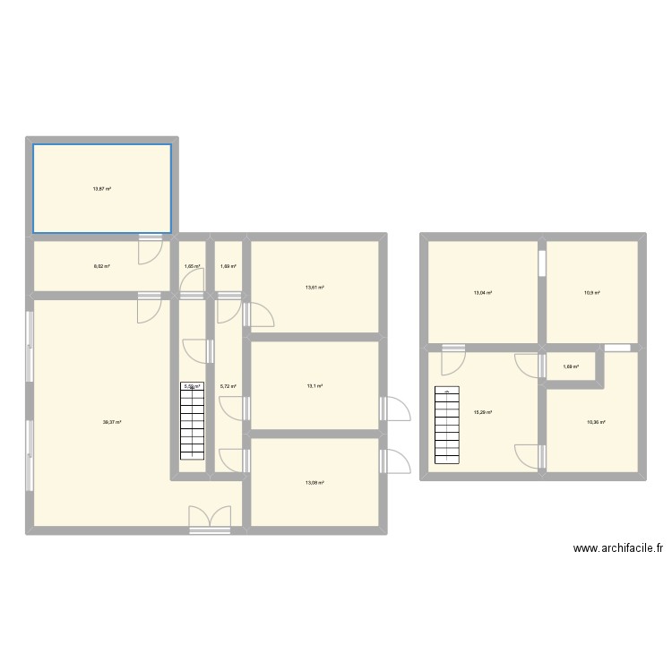 maison. Plan de 15 pièces et 167 m2