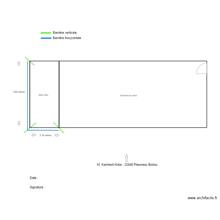 ALLAINMAT - PLEUMEUR BODOU - Assèchement - 1. Plan de 2 pièces et 69 m2