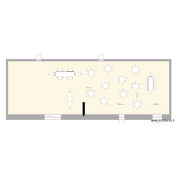 mariage. Plan de 1 pièce et 182 m2