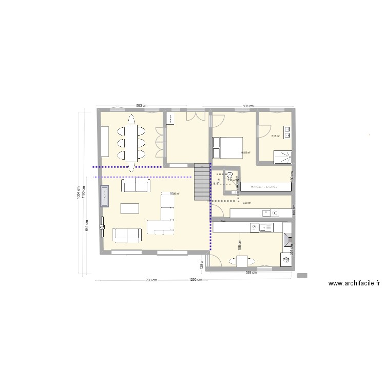 rdc jf2+ANNIE 177 m2 en L2 porte d'entrée decalée. Plan de 5 pièces et 112 m2