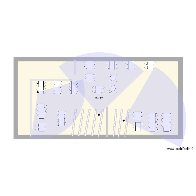 Plan 1. Plan de 1 pièce et 47 m2