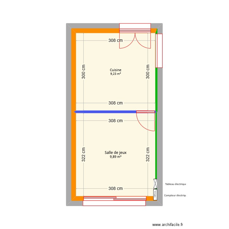 Chaumont - Projet garage. Plan de 3 pièces et 41 m2