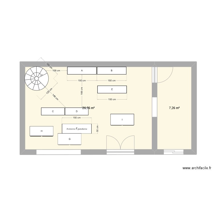 appli 2 bc2. Plan de 2 pièces et 34 m2