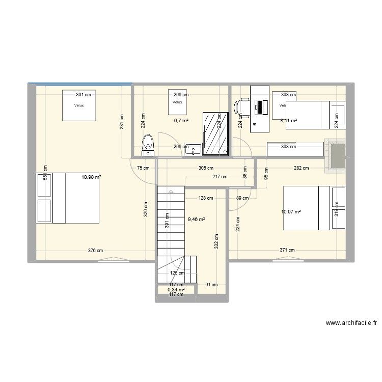 Maison Montreuil 1. Plan de 6 pièces et 55 m2