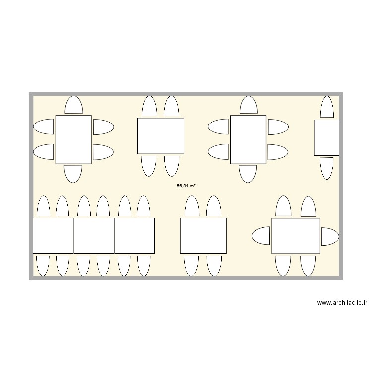 aménagement terrasse. Plan de 1 pièce et 57 m2