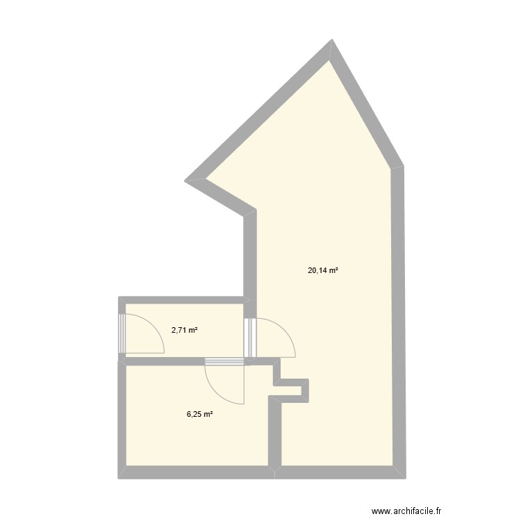 zizipoilu. Plan de 3 pièces et 29 m2