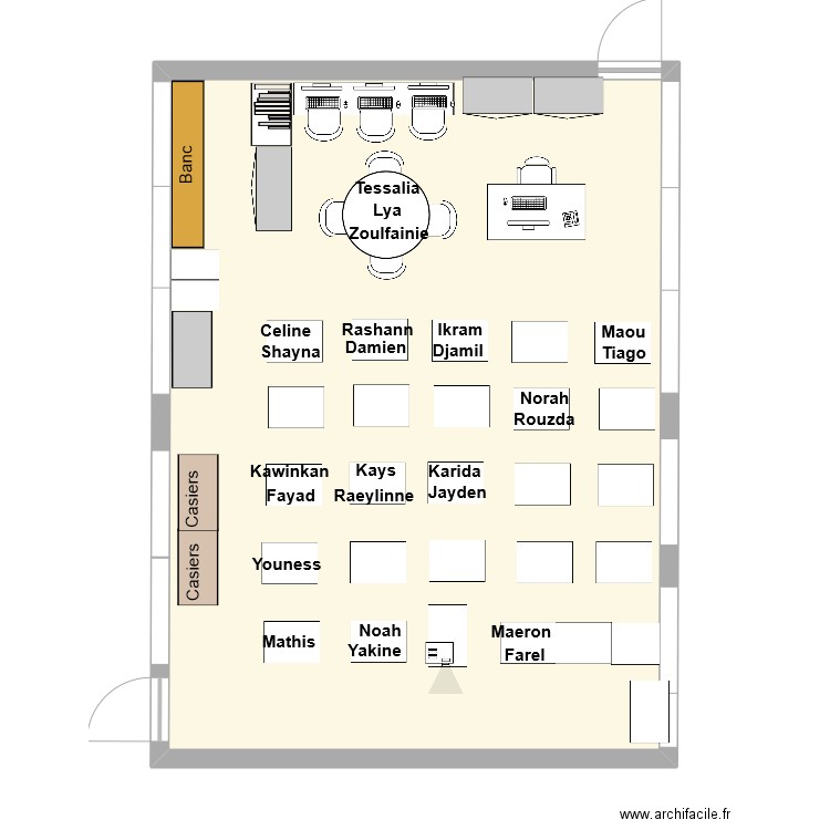 Classe P2 - binôme HETEROGENE. Plan de 1 pièce et 65 m2