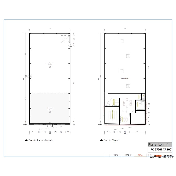 52008-croquis-RDC à gauche et 1er à droite. Plan de 8 pièces et 494 m2