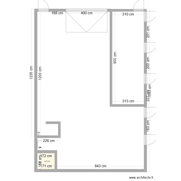 Mertzig. Plan de 1 pièce et 3 m2