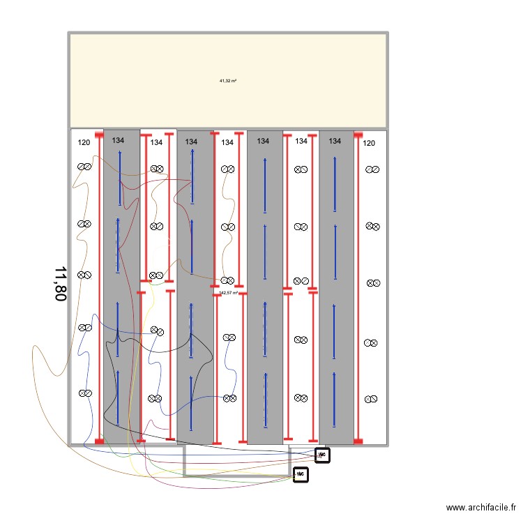 sala arriba 1. Plan de 2 pièces et 184 m2