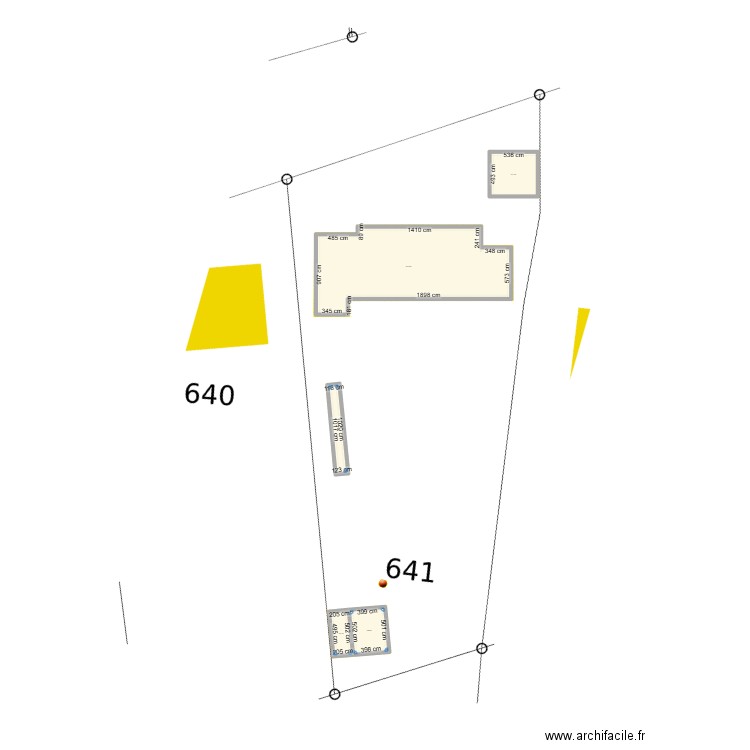 Masse coté. Plan de 5 pièces et 245 m2