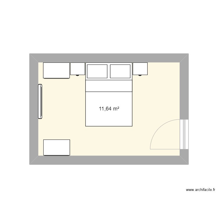 Plan 1. Plan de 1 pièce et 12 m2