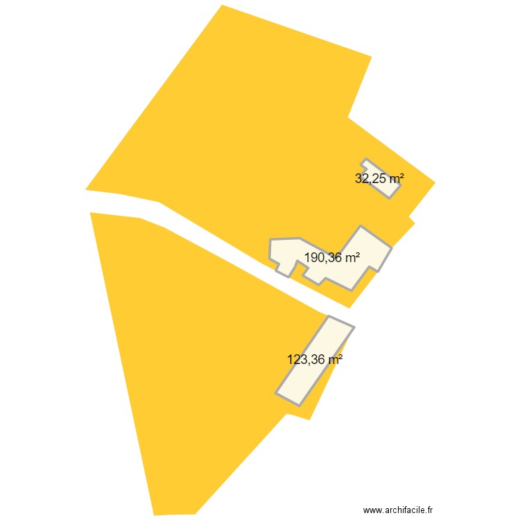 general reventin. Plan de 3 pièces et 346 m2