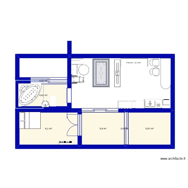 maison pour handicaper. Plan de 6 pièces et 25 m2