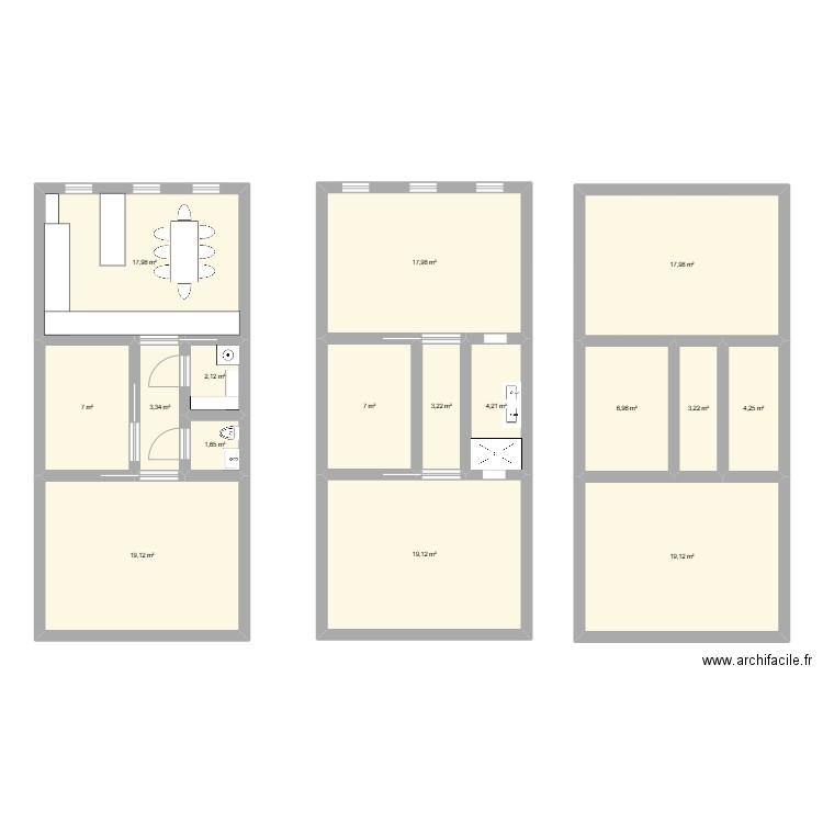 nyc. Plan de 16 pièces et 154 m2