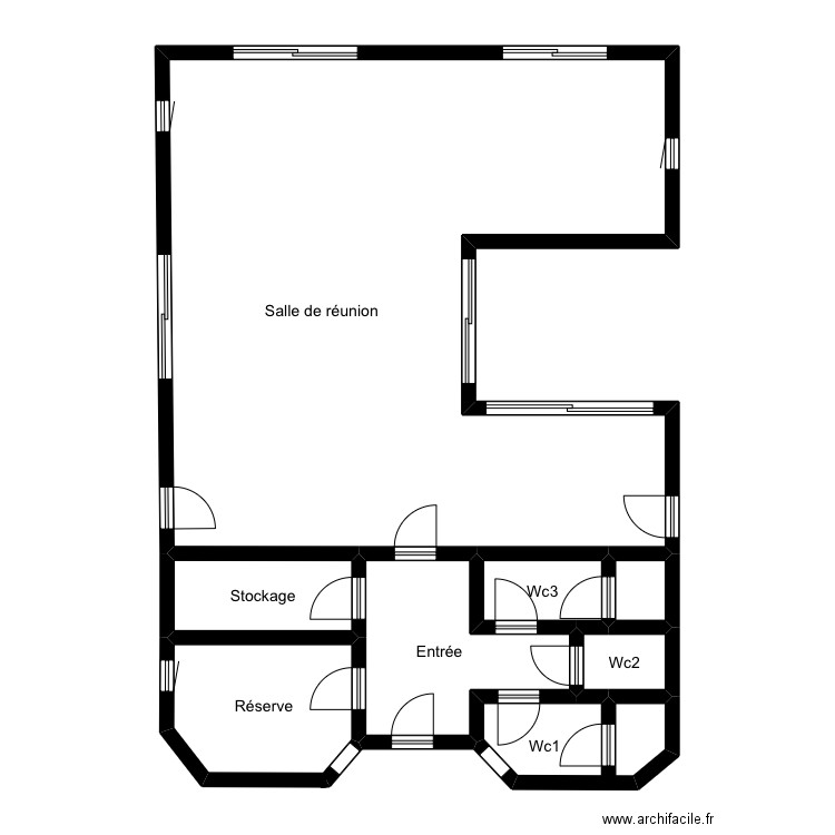 Logement 0A2 sous sol. Plan de 8 pièces et 105 m2