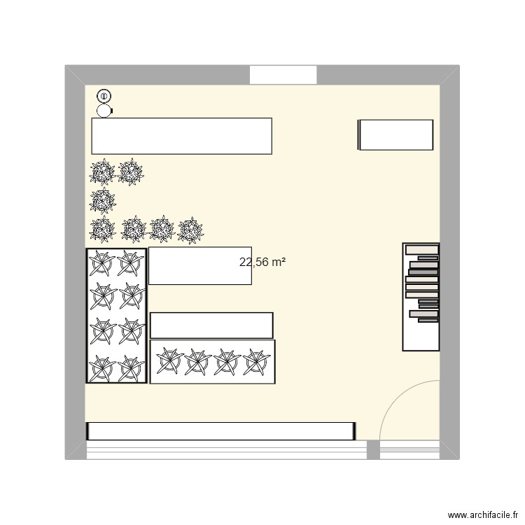 plan. Plan de 1 pièce et 23 m2