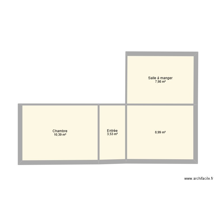 CARNOT. Plan de 4 pièces et 31 m2