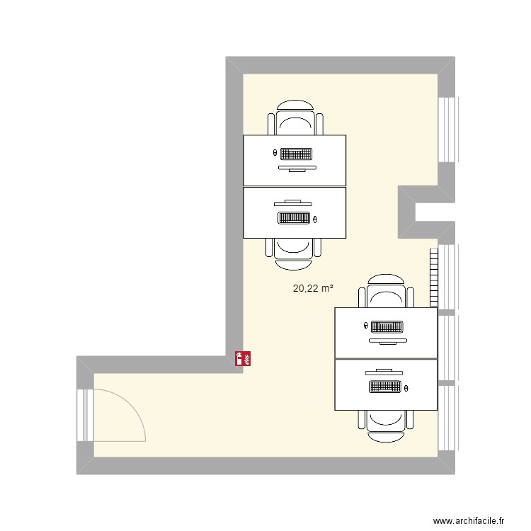 Bureau Régisseur ST-GERMAIN. Plan de 1 pièce et 20 m2