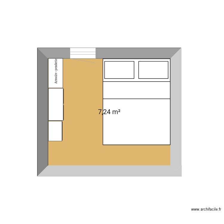 Ma chambre. Plan de 1 pièce et 7 m2