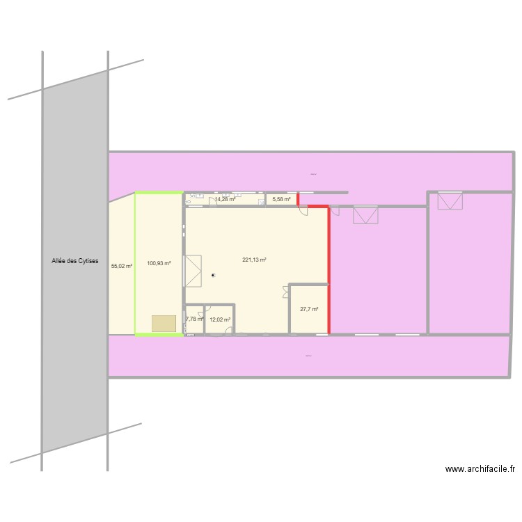 Hangar vente 2024. Plan de 13 pièces et 1674 m2