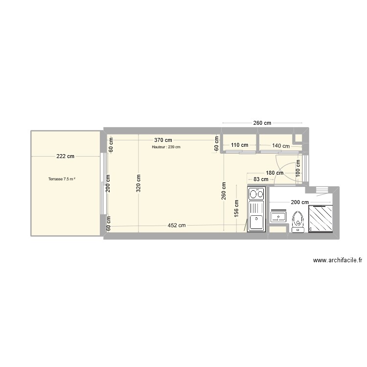 Studio pt four. Plan de 6 pièces et 26 m2