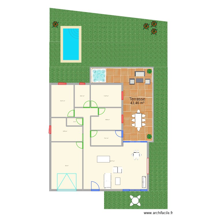 maison-la-pommeraie-avec-amenagement. Plan de 10 pièces et 178 m2