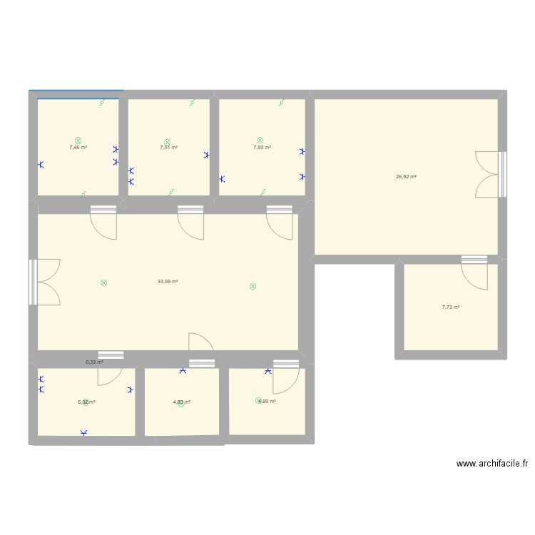 maison. Plan de 10 pièces et 108 m2