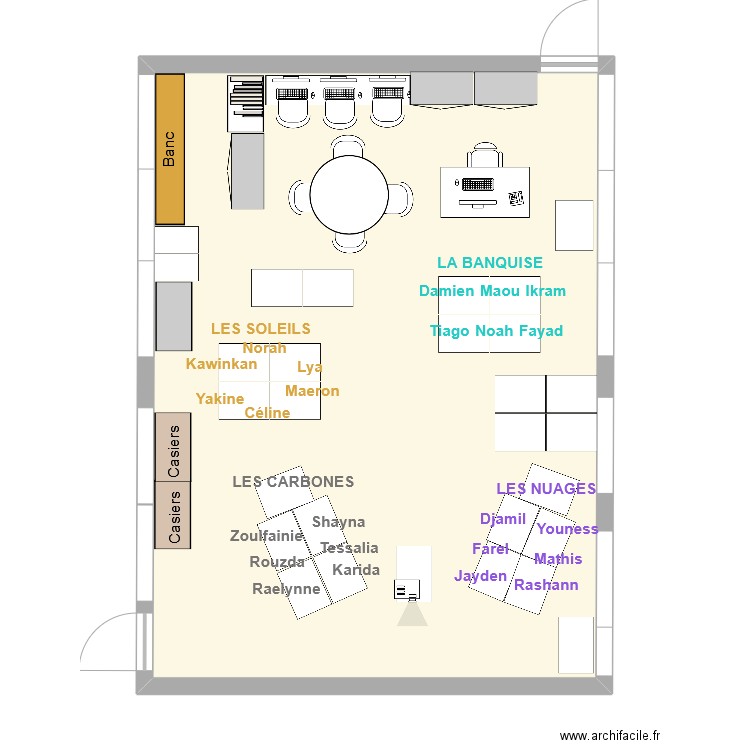 Classe P3 4 Groupes HOMOGENE. Plan de 1 pièce et 65 m2