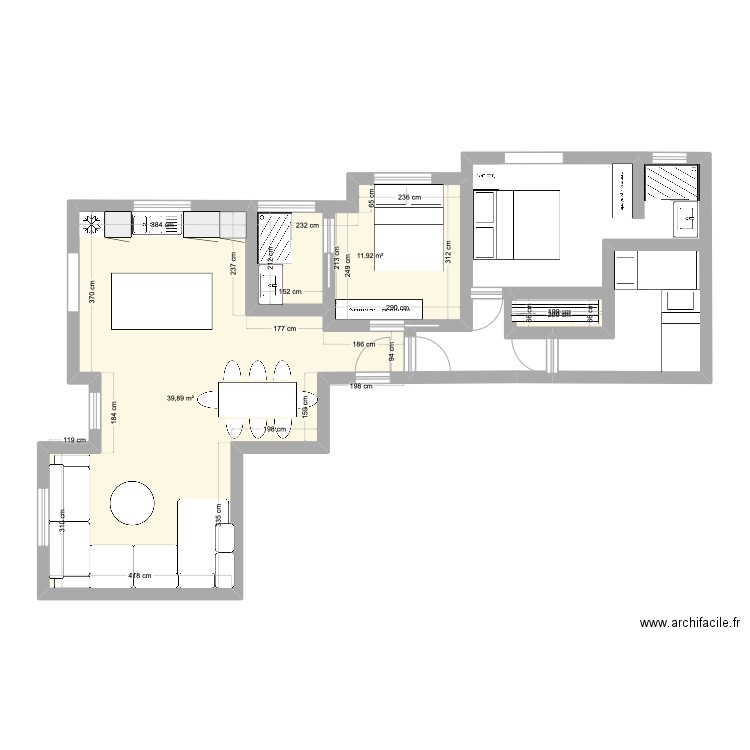 limone 2. Plan de 3 pièces et 53 m2