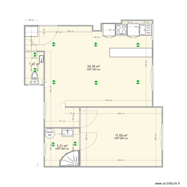 cOLOMBES. Plan de 4 pièces et 41 m2