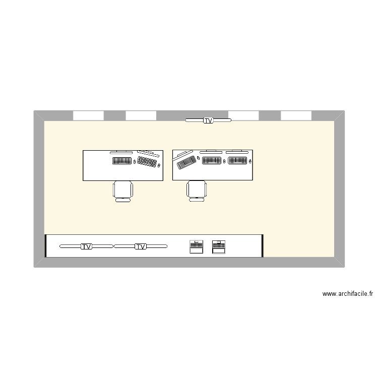 standardiste. Plan de 1 pièce et 27 m2