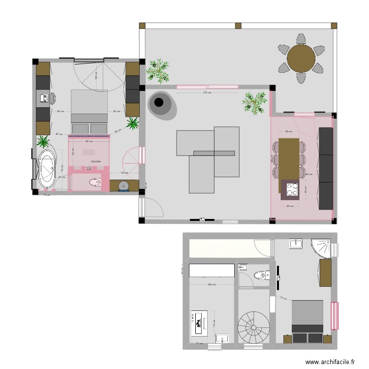 Seborga 1 chambre SDB ouverte v2. Plan de 9 pièces et 119 m2