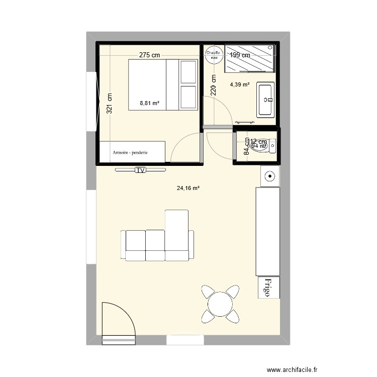 Lavaur 2. Plan de 4 pièces et 54 m2