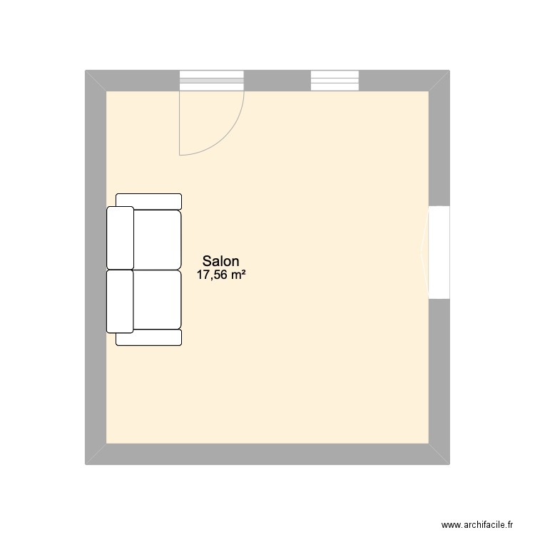 salon Mahfoud. Plan de 1 pièce et 18 m2